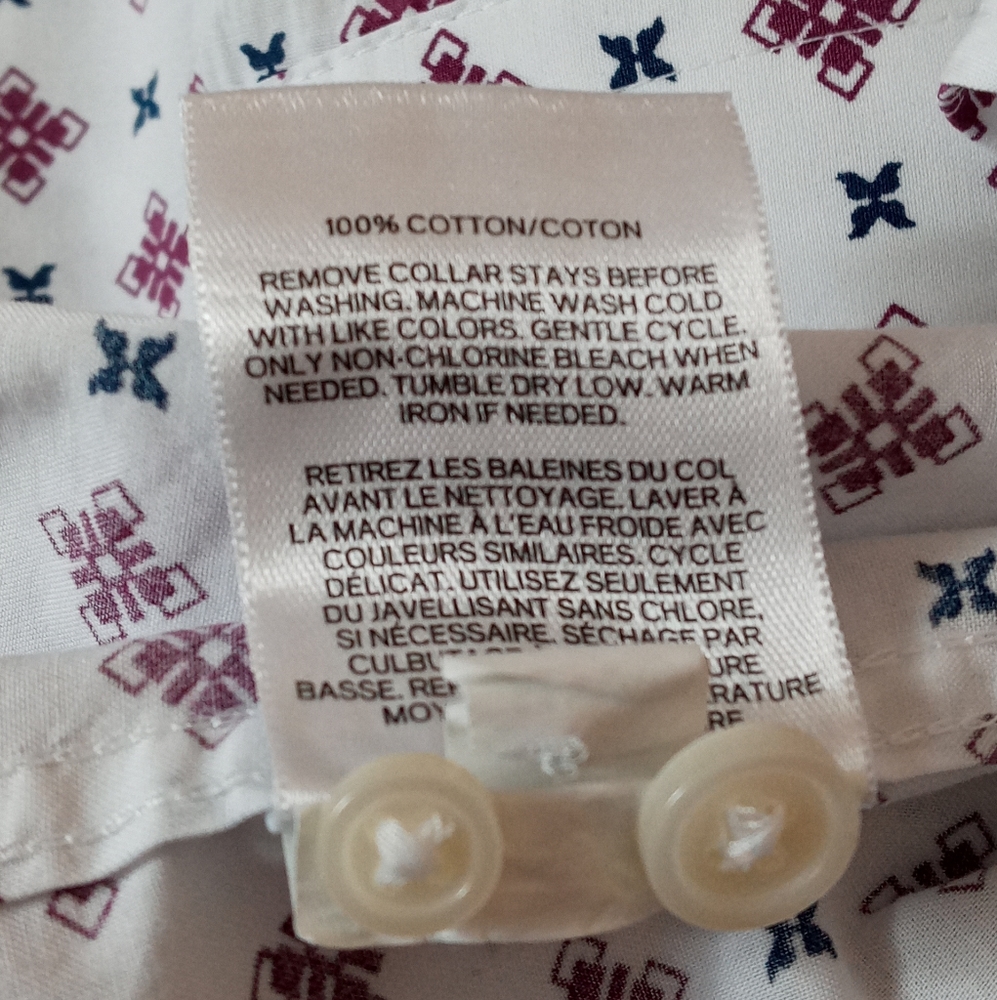 Express Long Sleeve Button Up Patterned Dress Shi… - image 5